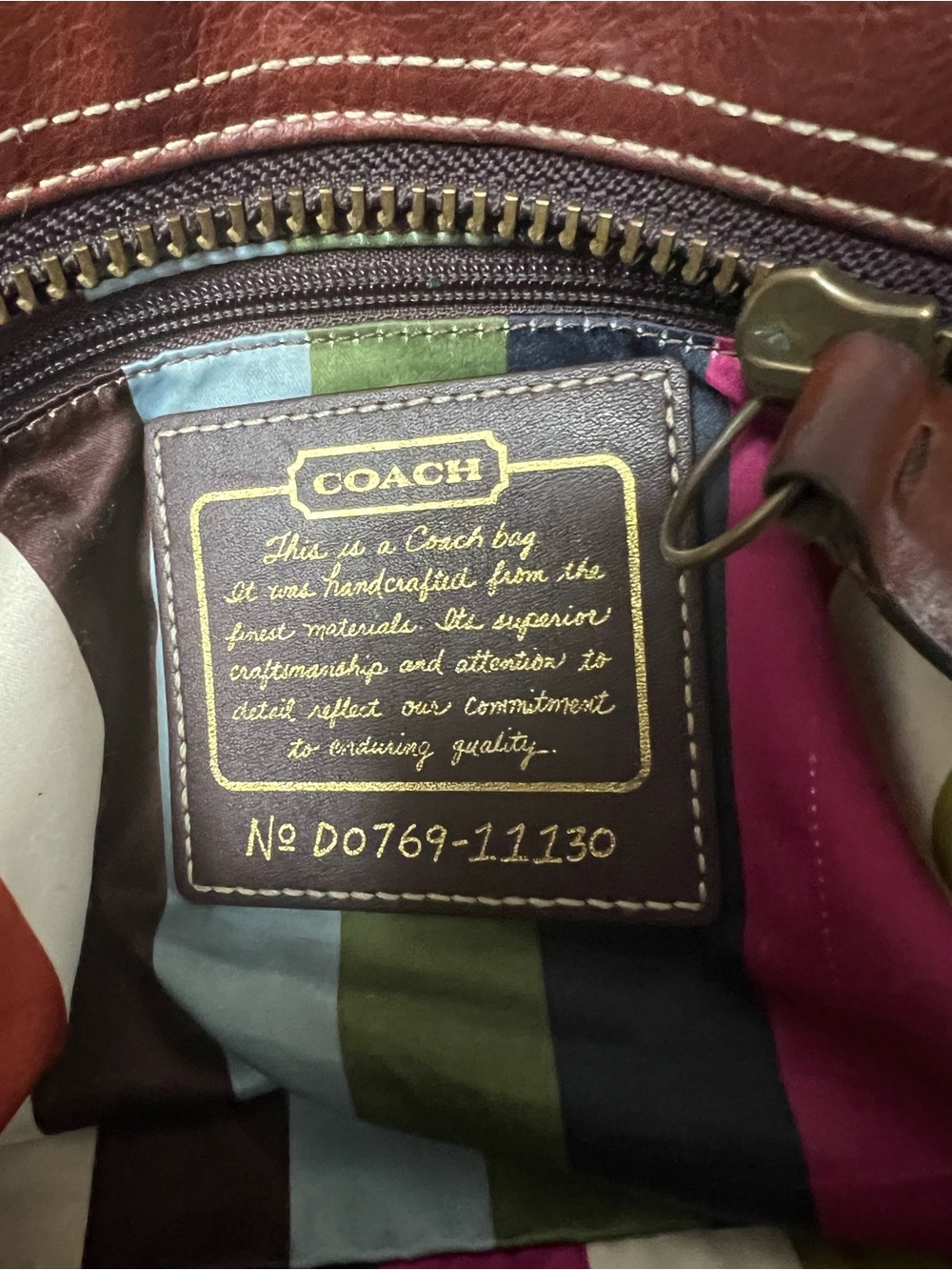 COACH Legacy 65th Anniversary Mandy Satchel Whiskey Cognac Leather Bag 11130 - Picture 10 of 16